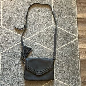Gray Cross body purse with removable strap
